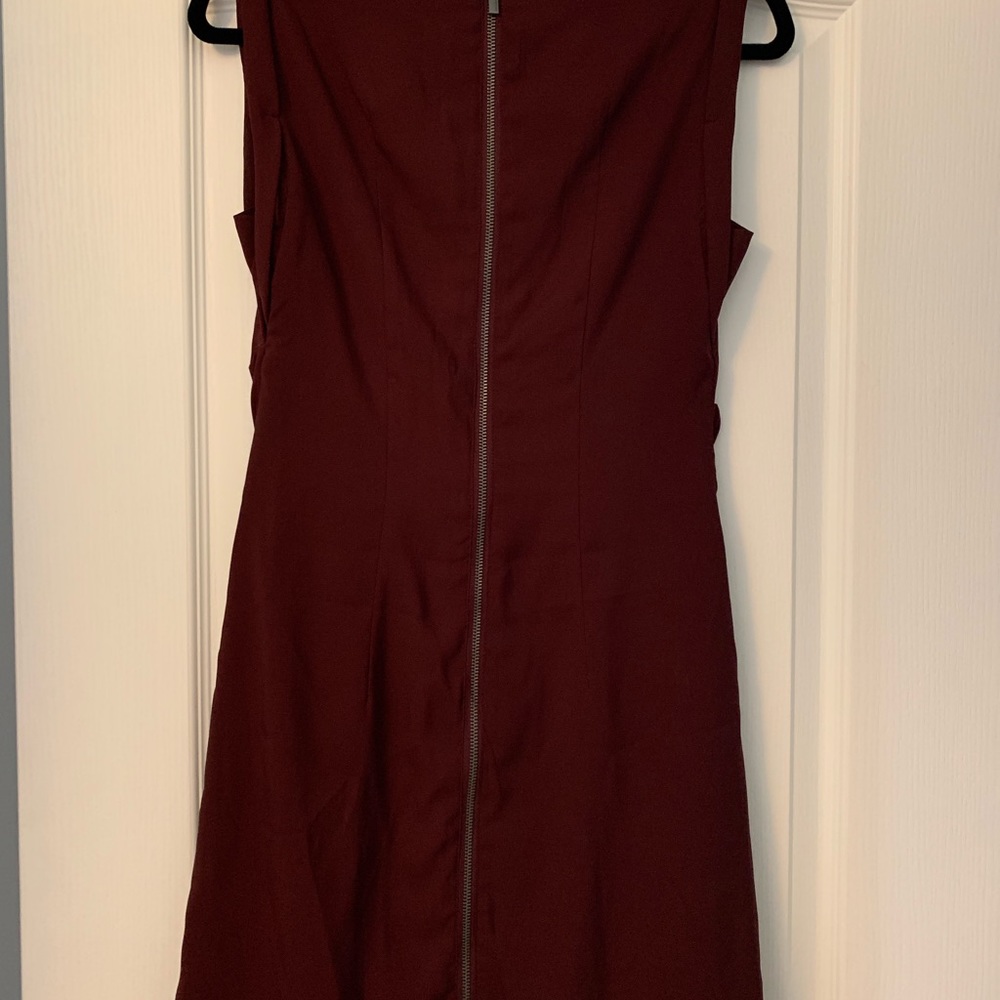 Express Maroon dress with exposed zipper